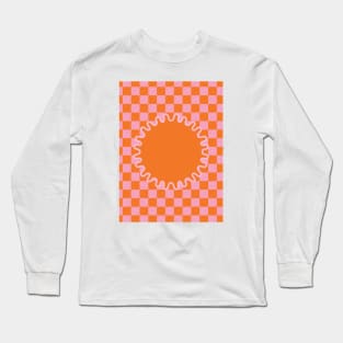 90s Checkerboard - Orange 2 Long Sleeve T-Shirt